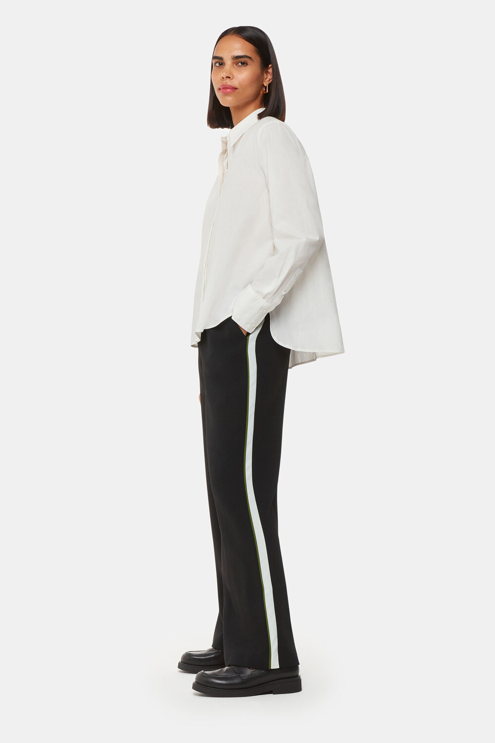 Crepe Side Stripe Trouser