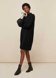 Funnel Neck Wool Knit Dress