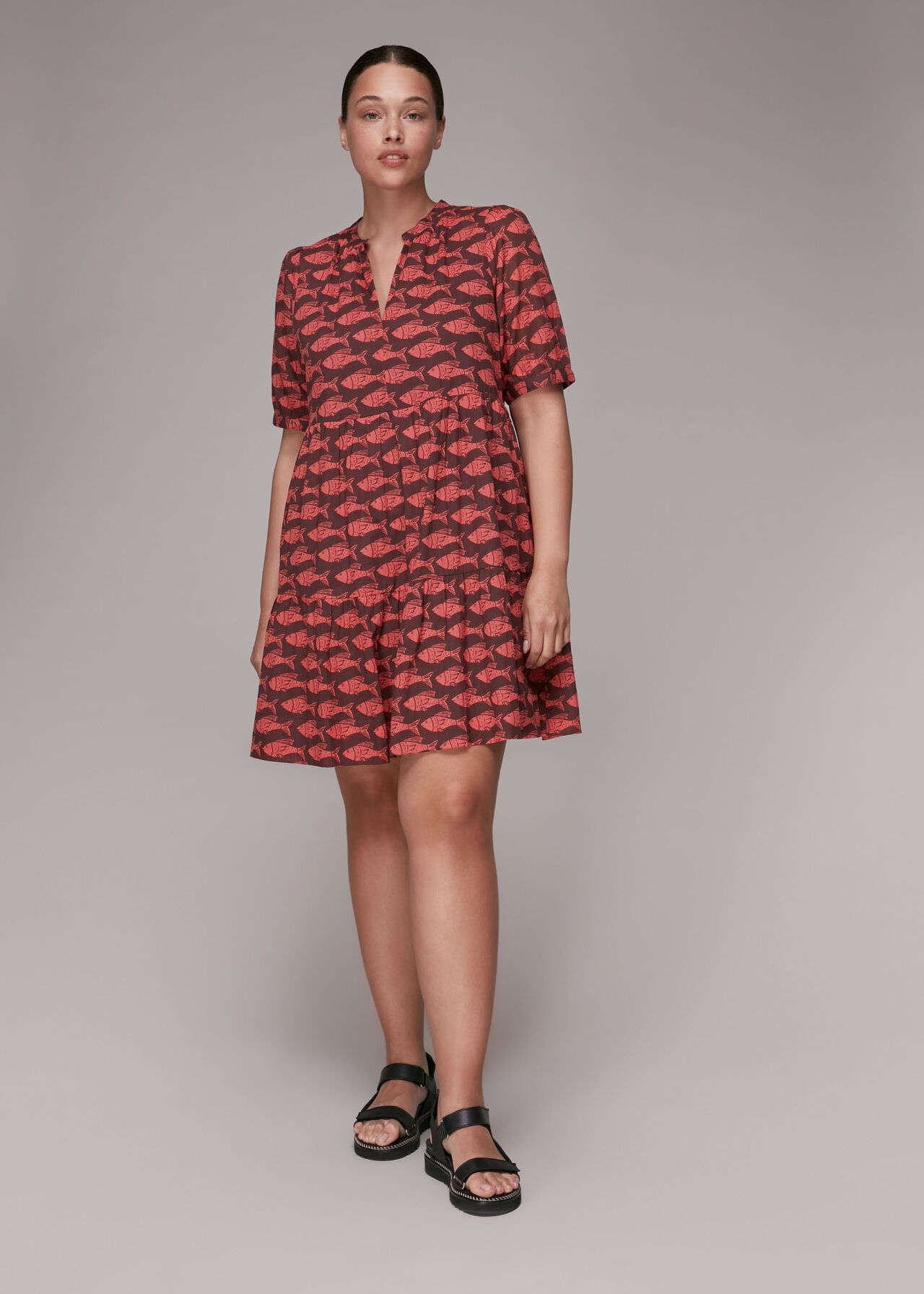 Pisces Print Trapeze Dress