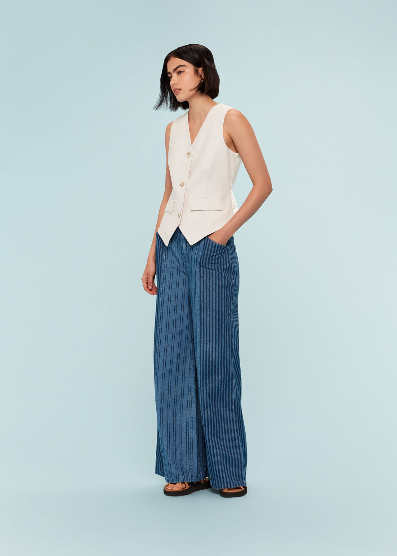 Bina Linen Waistcoat