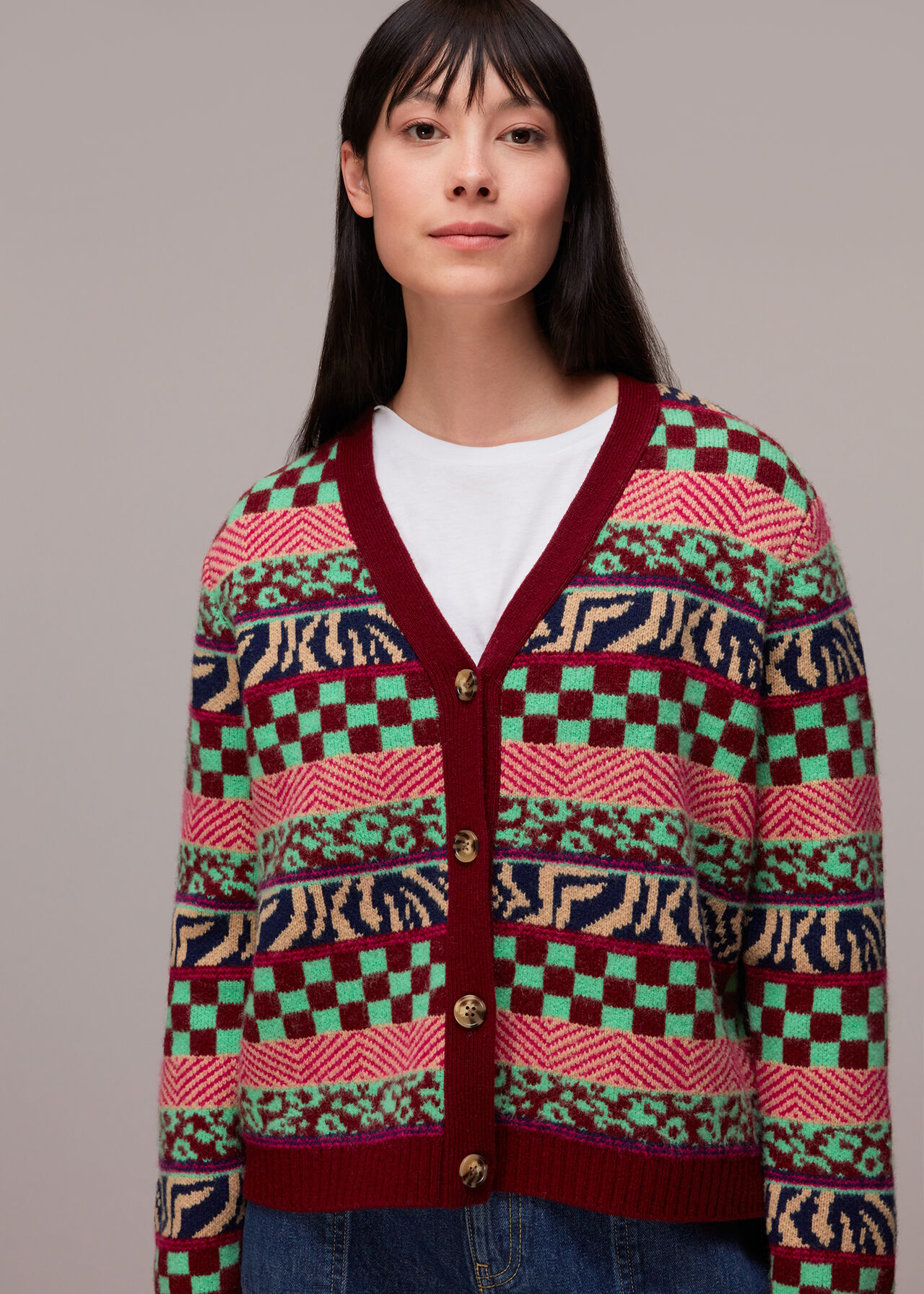 Mix Jacquard Cardigan