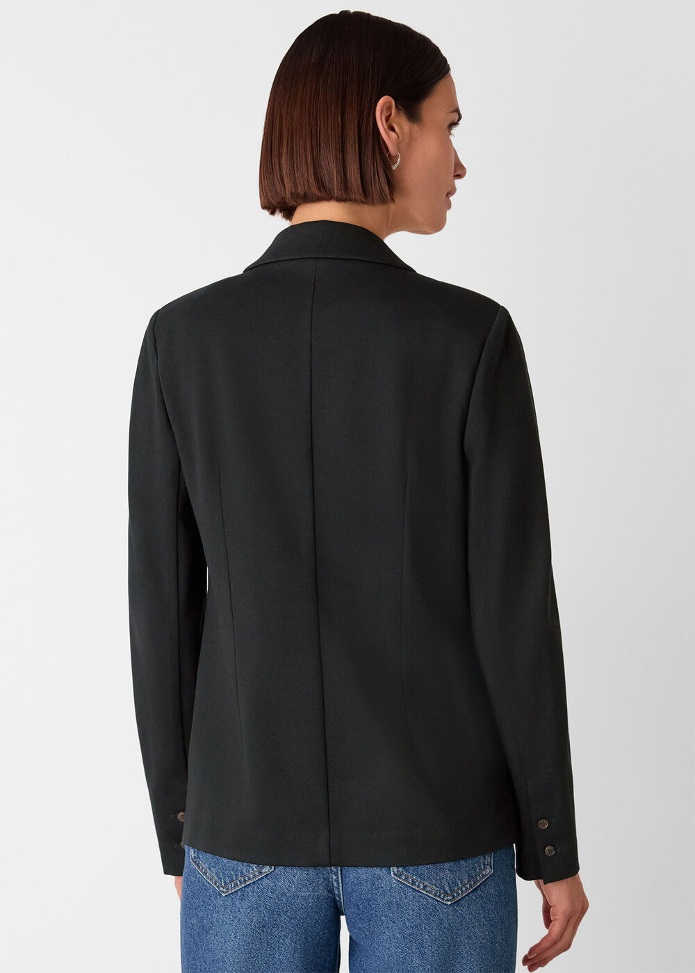 Textured Ponte Stretch Blazer