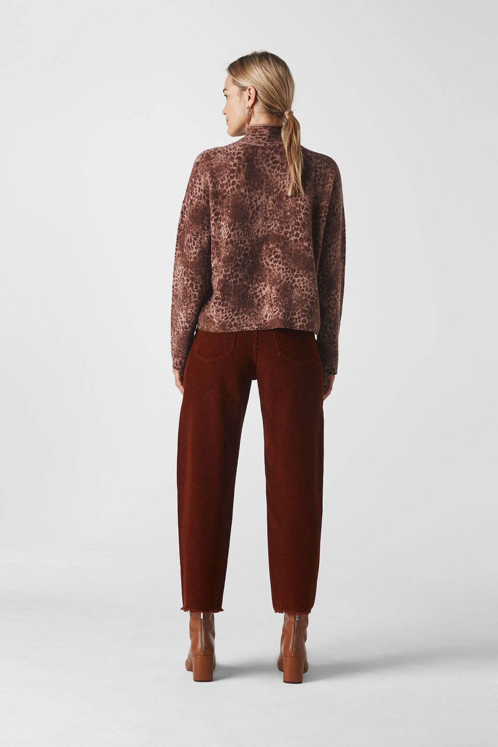 Big Cat Roll Neck Wool Knit Pink/Multi