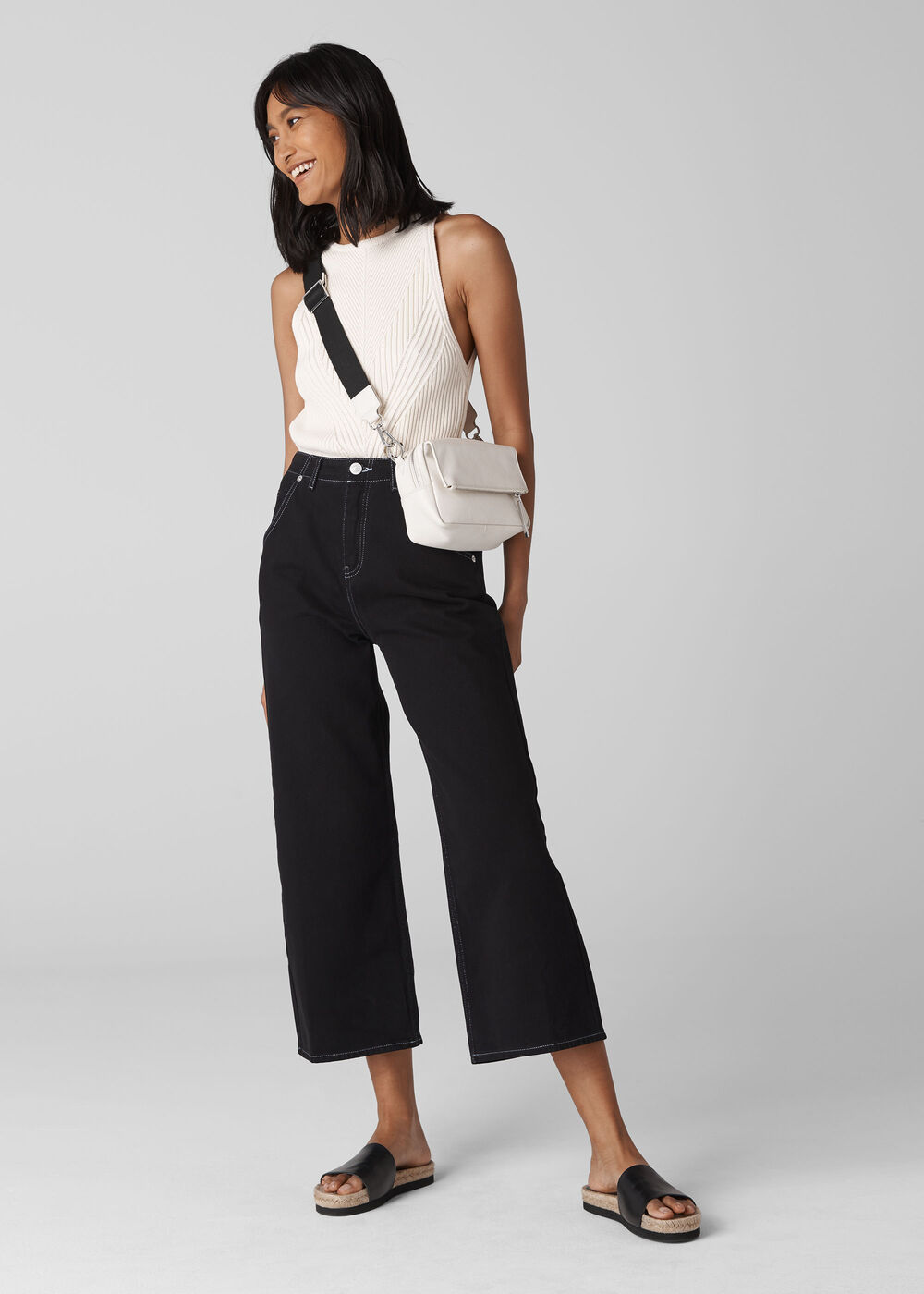 Gabi Contrast Stitch Jean Black