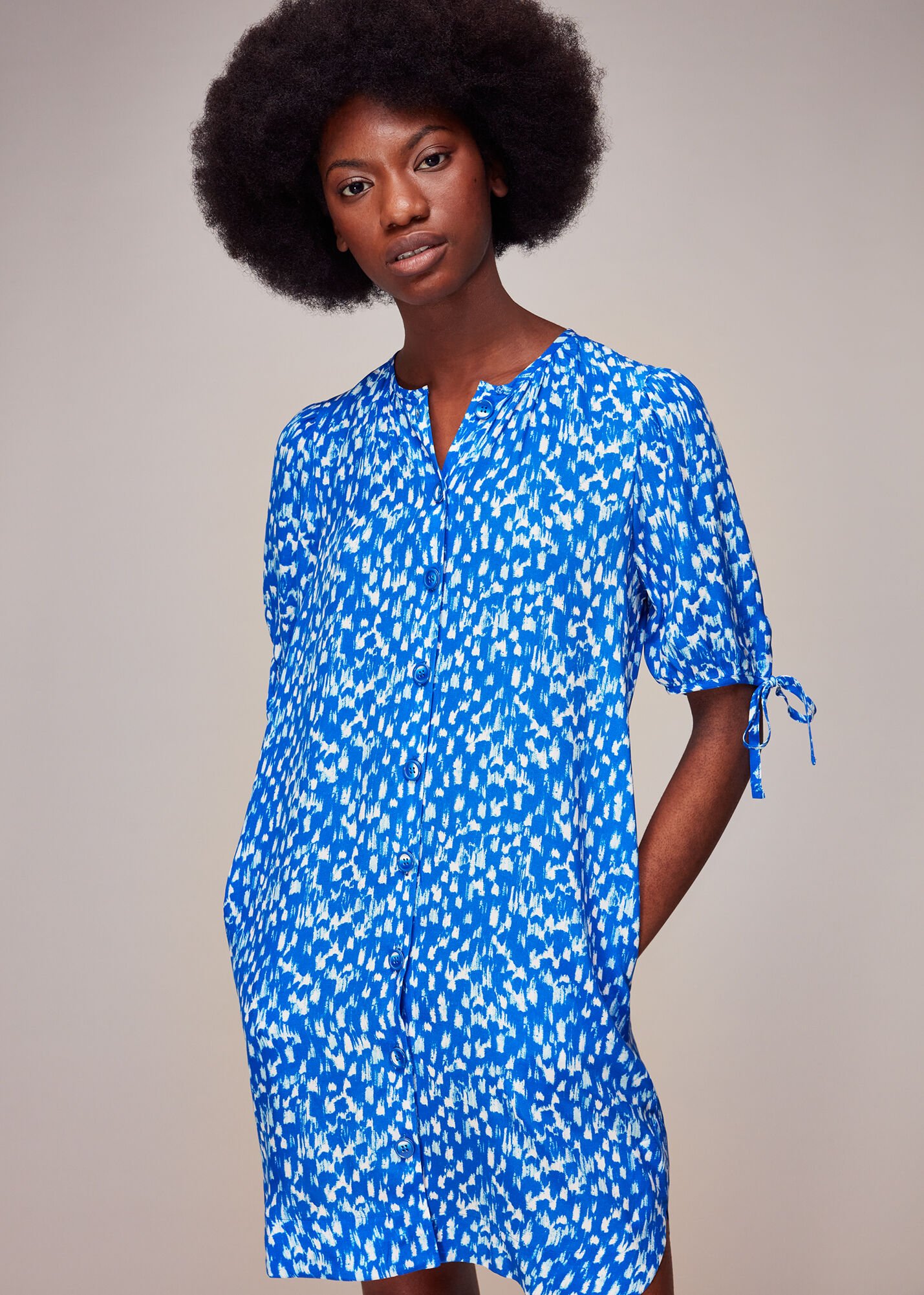 Whistles blue shirt dress hot sale