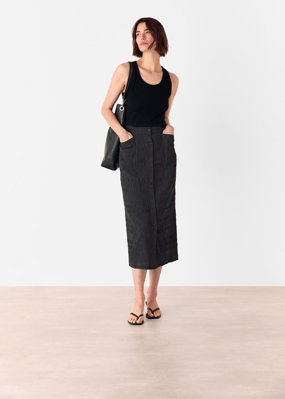 Sienna Plisse Midi Skirt