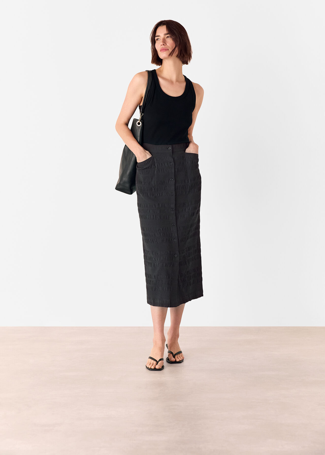 Sienna Plisse Midi Skirt