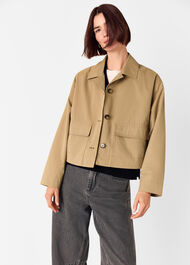 Short Cotton Trench Jacket