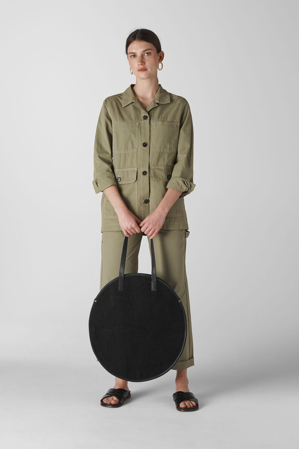 Devon Round Jute Bag Black