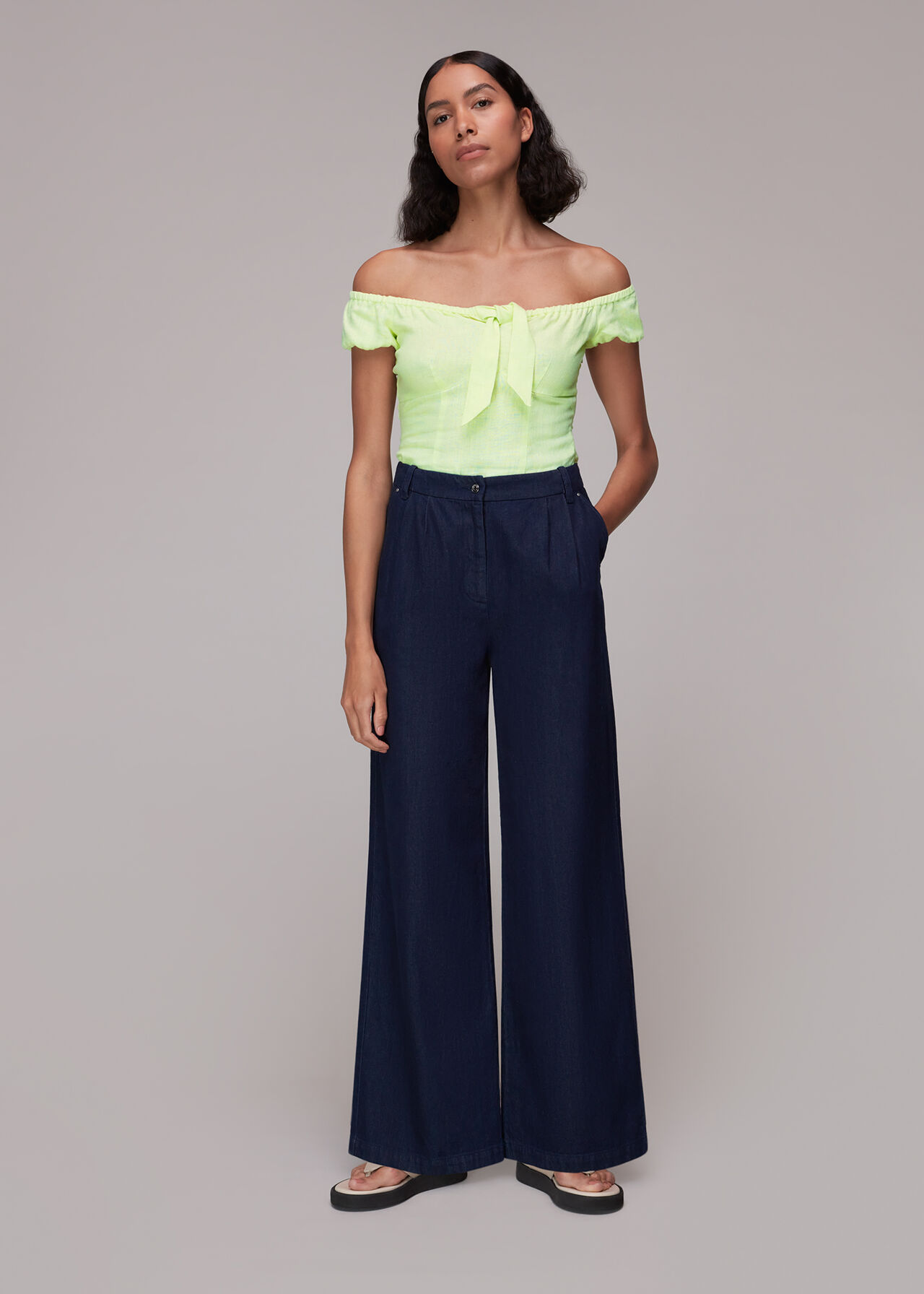 Off Shoulder Tie Front Top