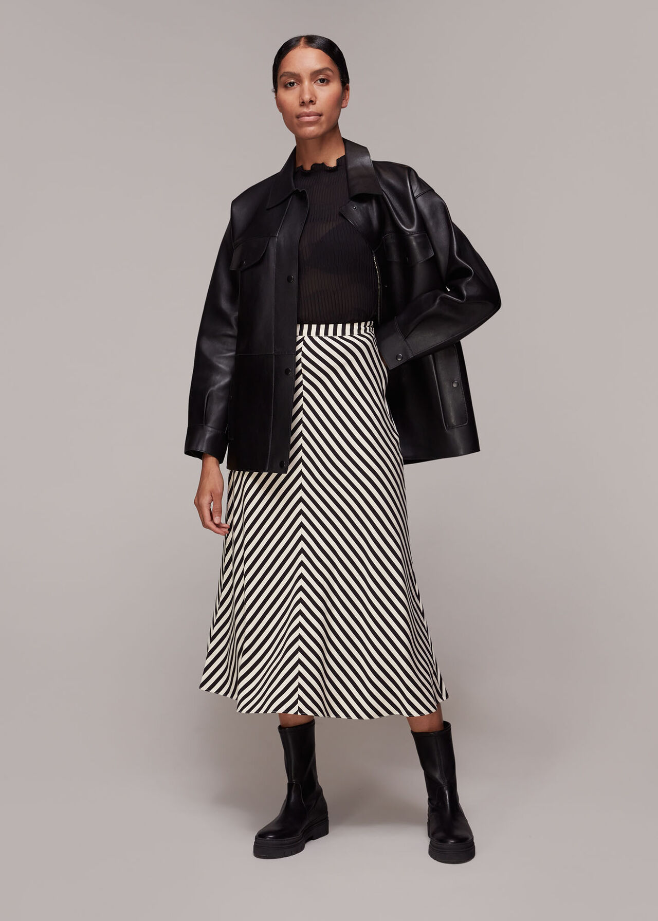 Diagonal Stripe Skirt