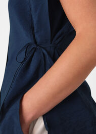 Button Down Tie Side Shirt