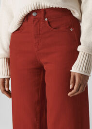 High Waist Barrel Leg Jean Rust