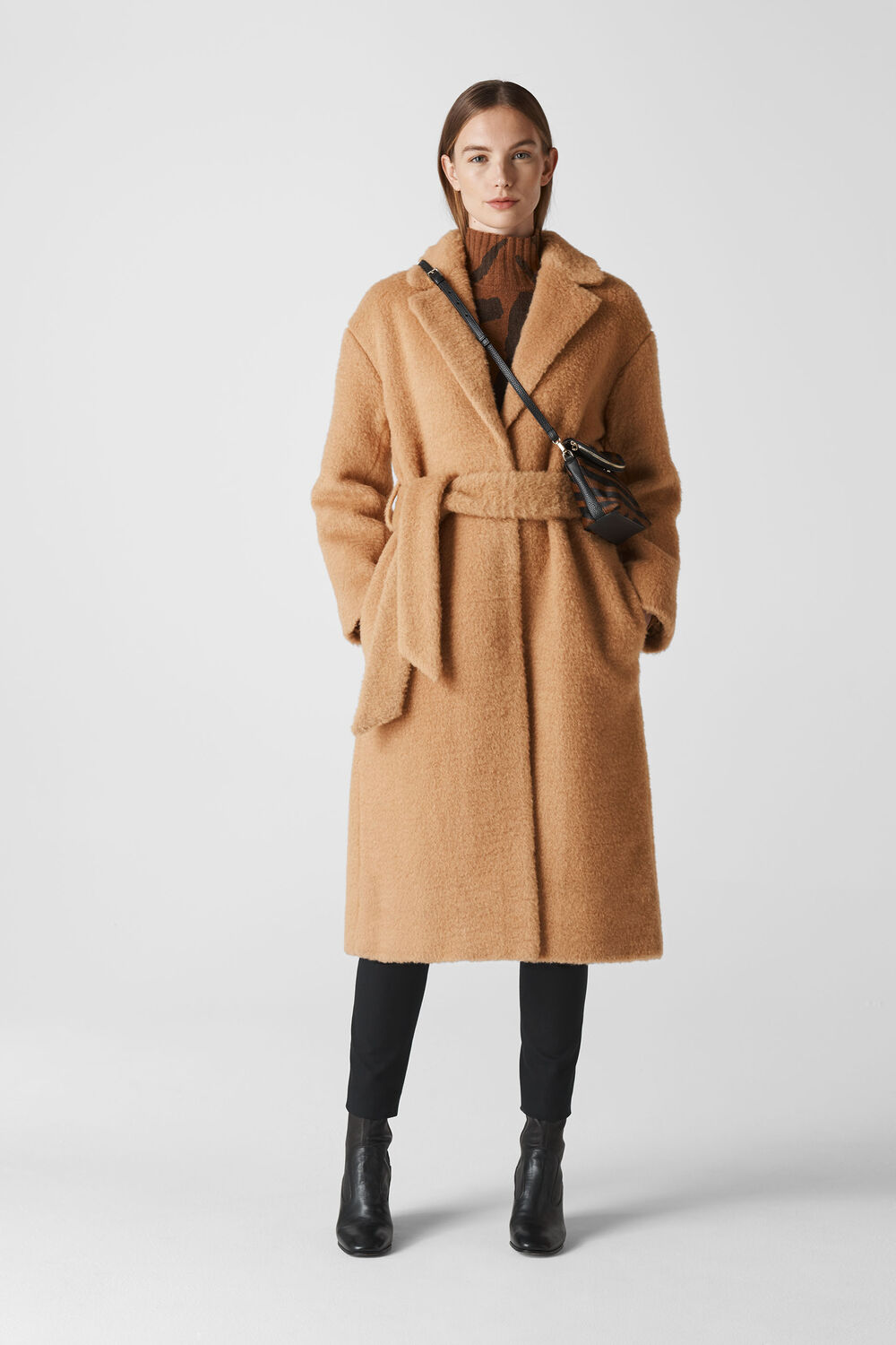 Wool Textured Belted Coat