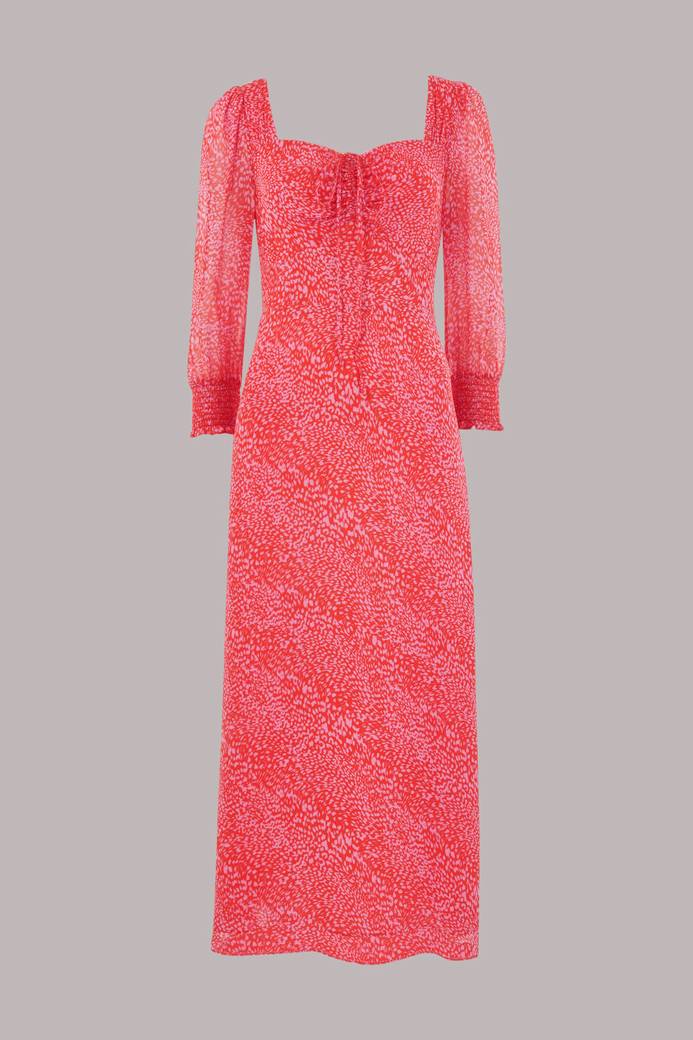 Diagonal Leopard Midi Dress