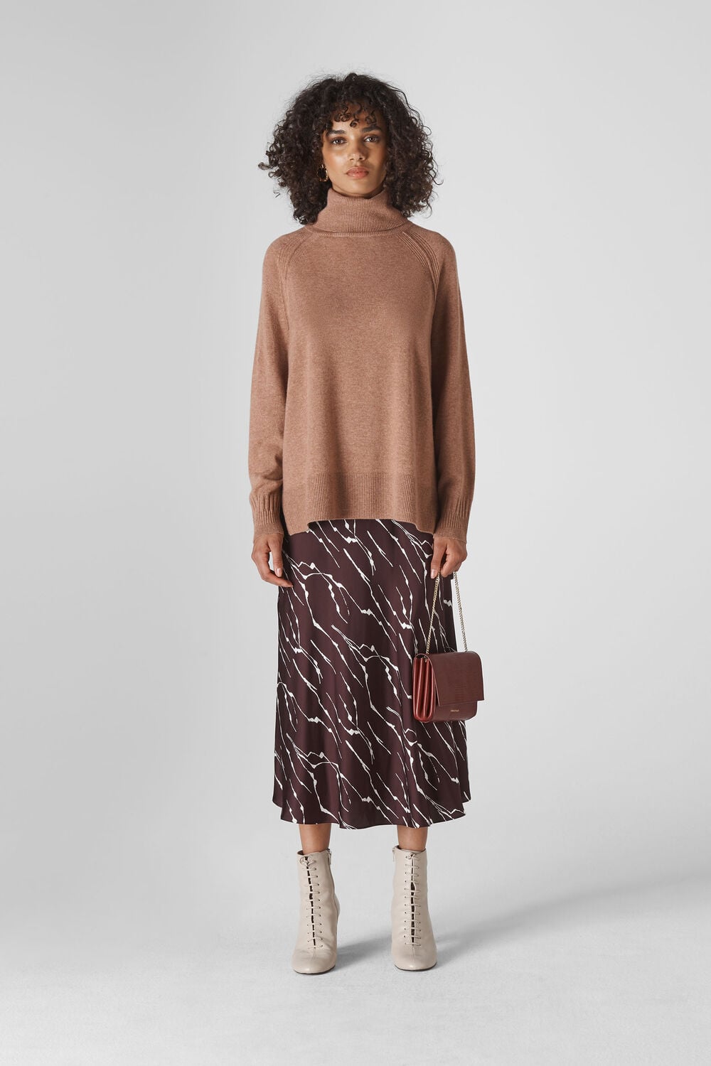 Cashmere Roll Neck Sweater Pale Pink