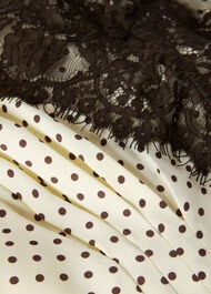 Petite Lace V Neck Spot Midi Dress