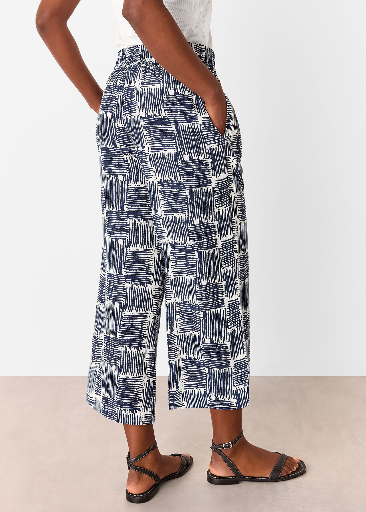 Hatch Squares Cropped Trouser