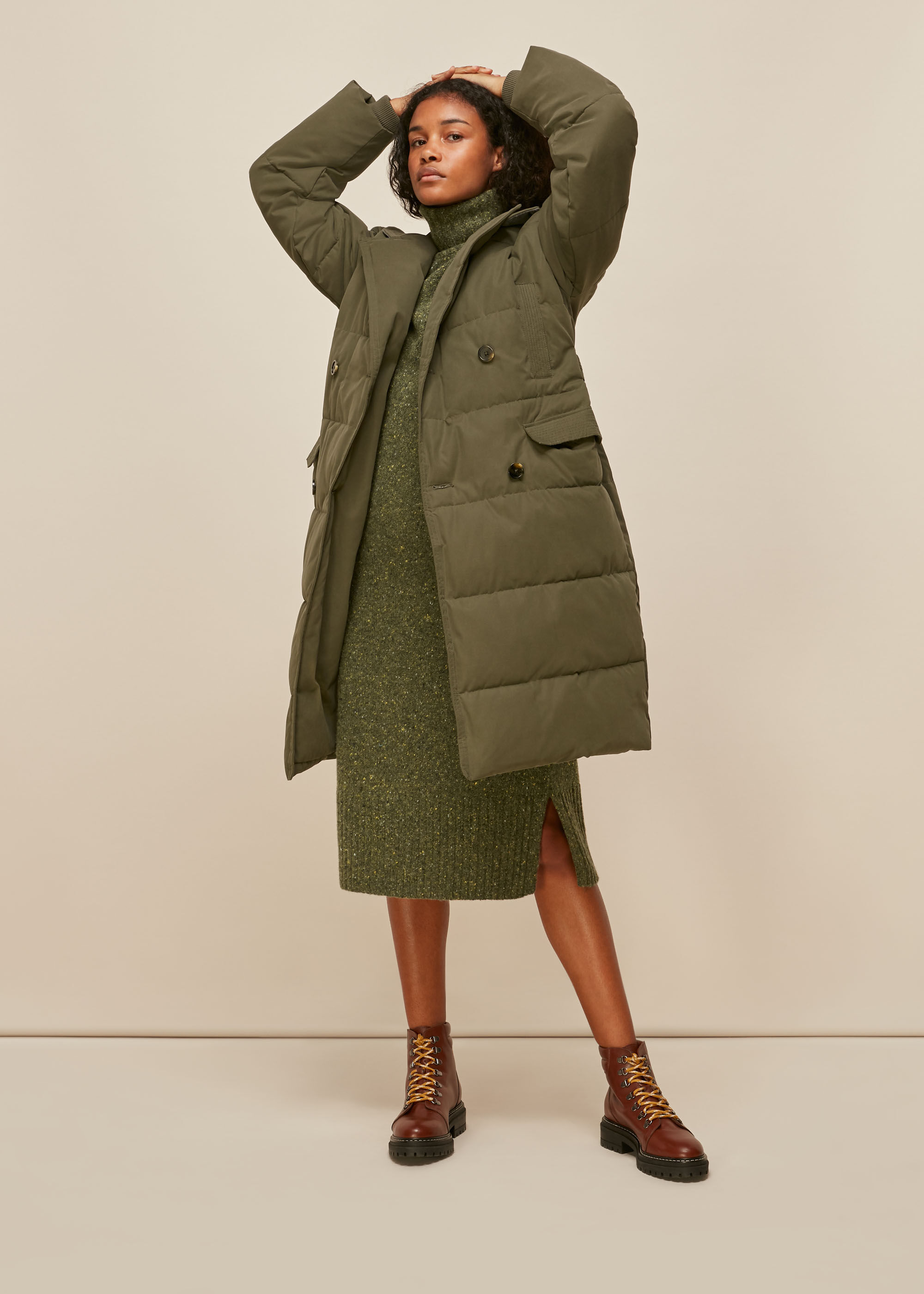 puffer trench coat
