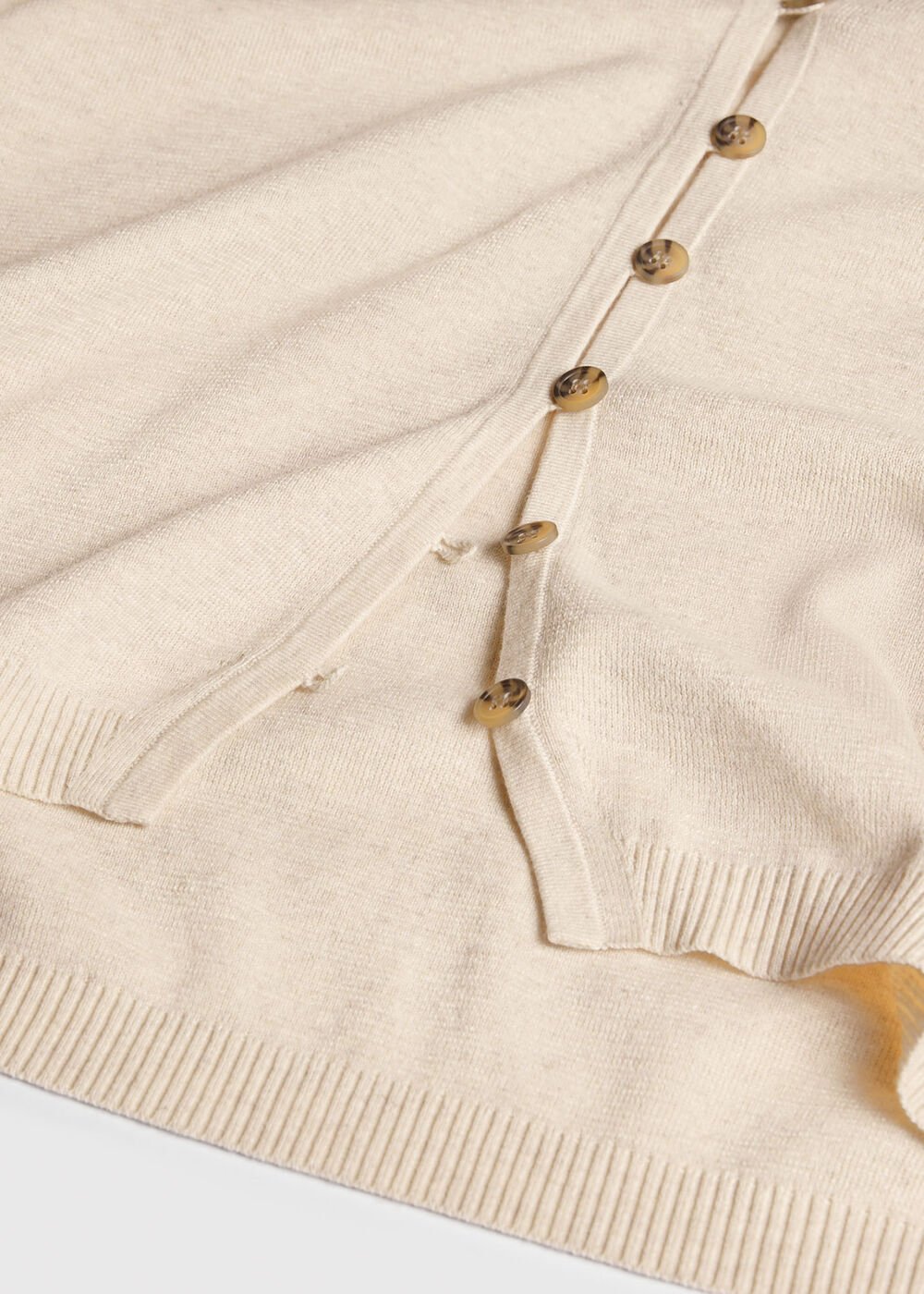 Short Sleeve Button Front Knit