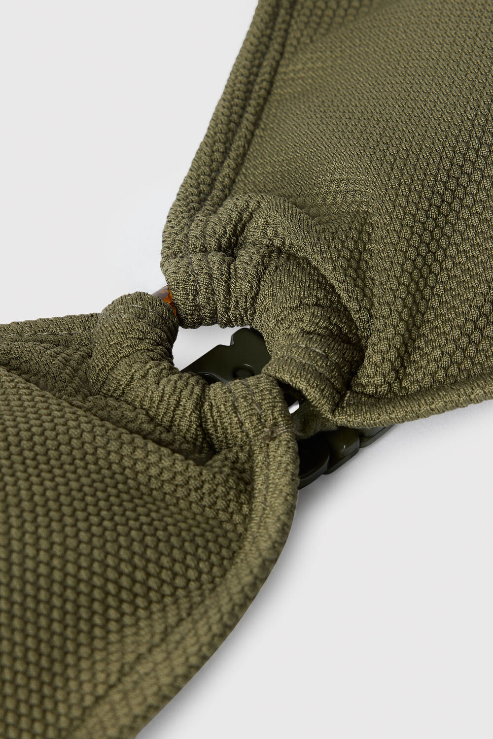 Khaki Ring Detail Bikini Top