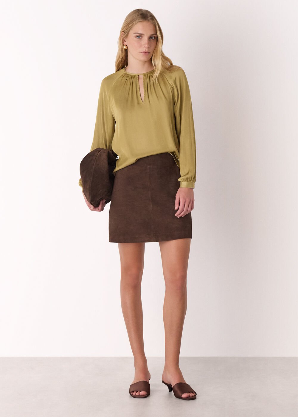 Gathered Satin Blouse