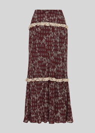 Floral Map Print Silk Skirt Multicolour