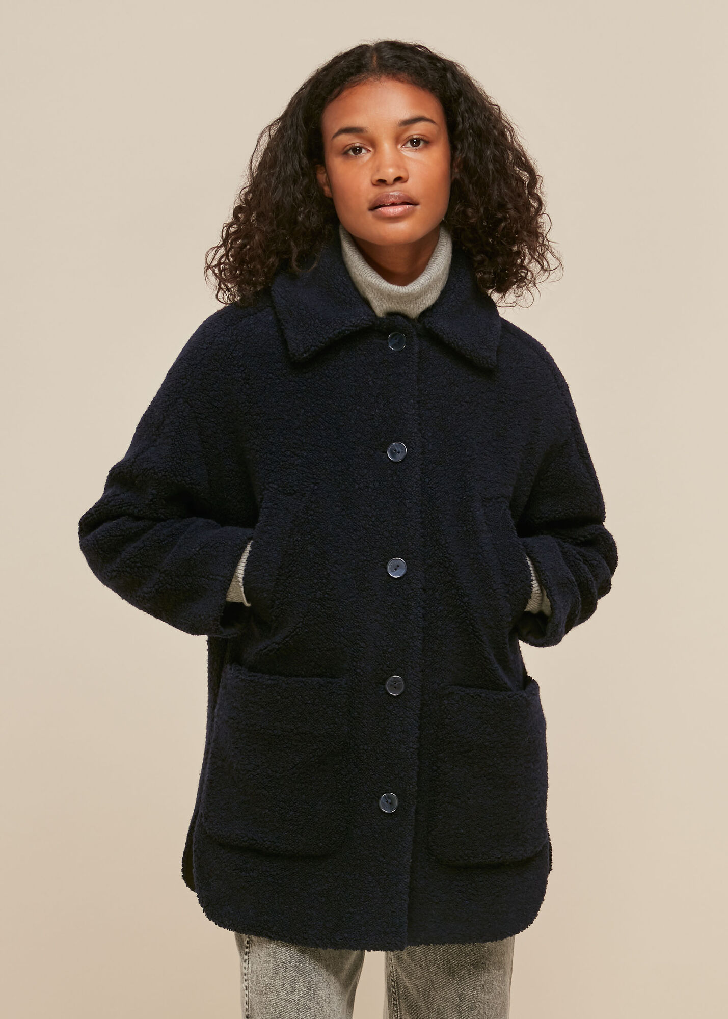 Navy Teddy Lumberjacket WHISTLES