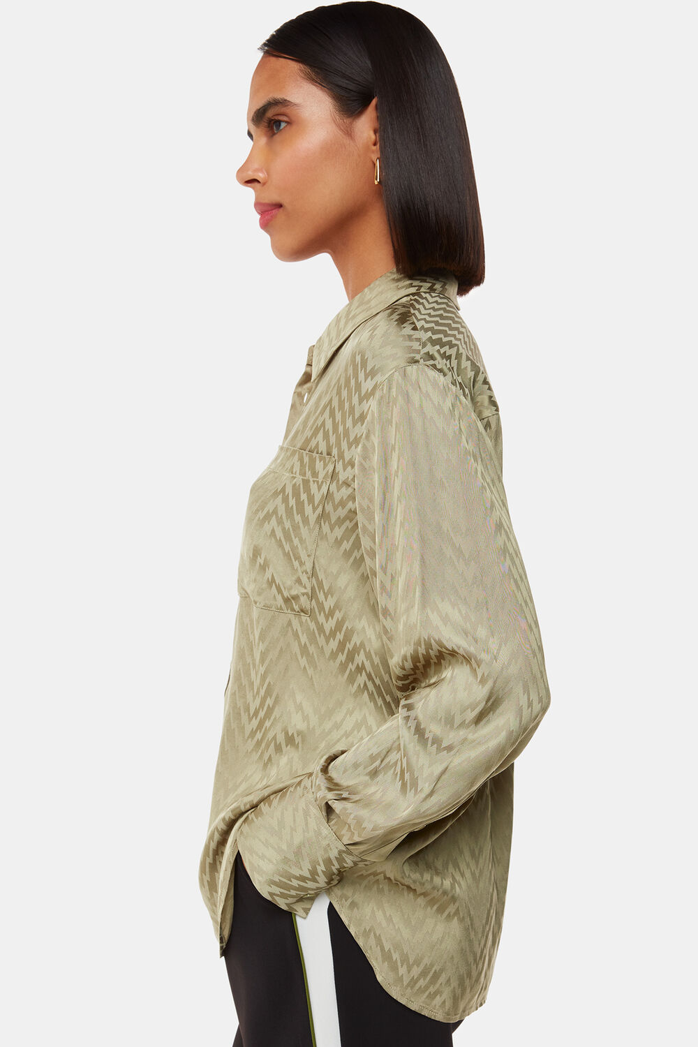 Jacquard Zig Zag Print Shirt