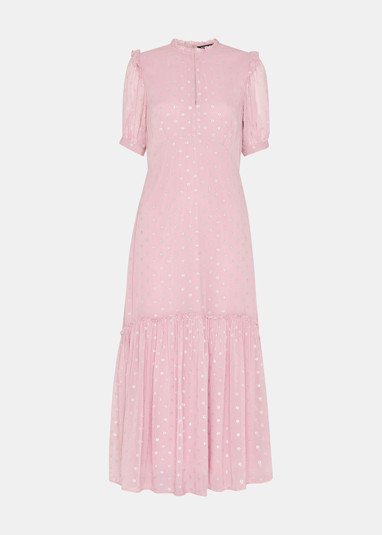 Metallic Dobby Midi Dress