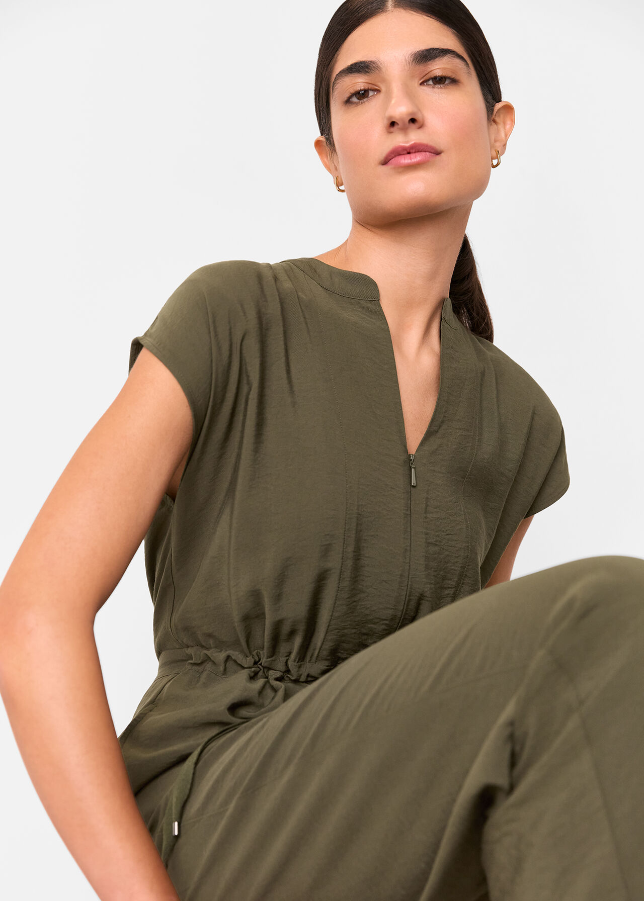Whistles Sleeveless Drawstring Jumpsuit