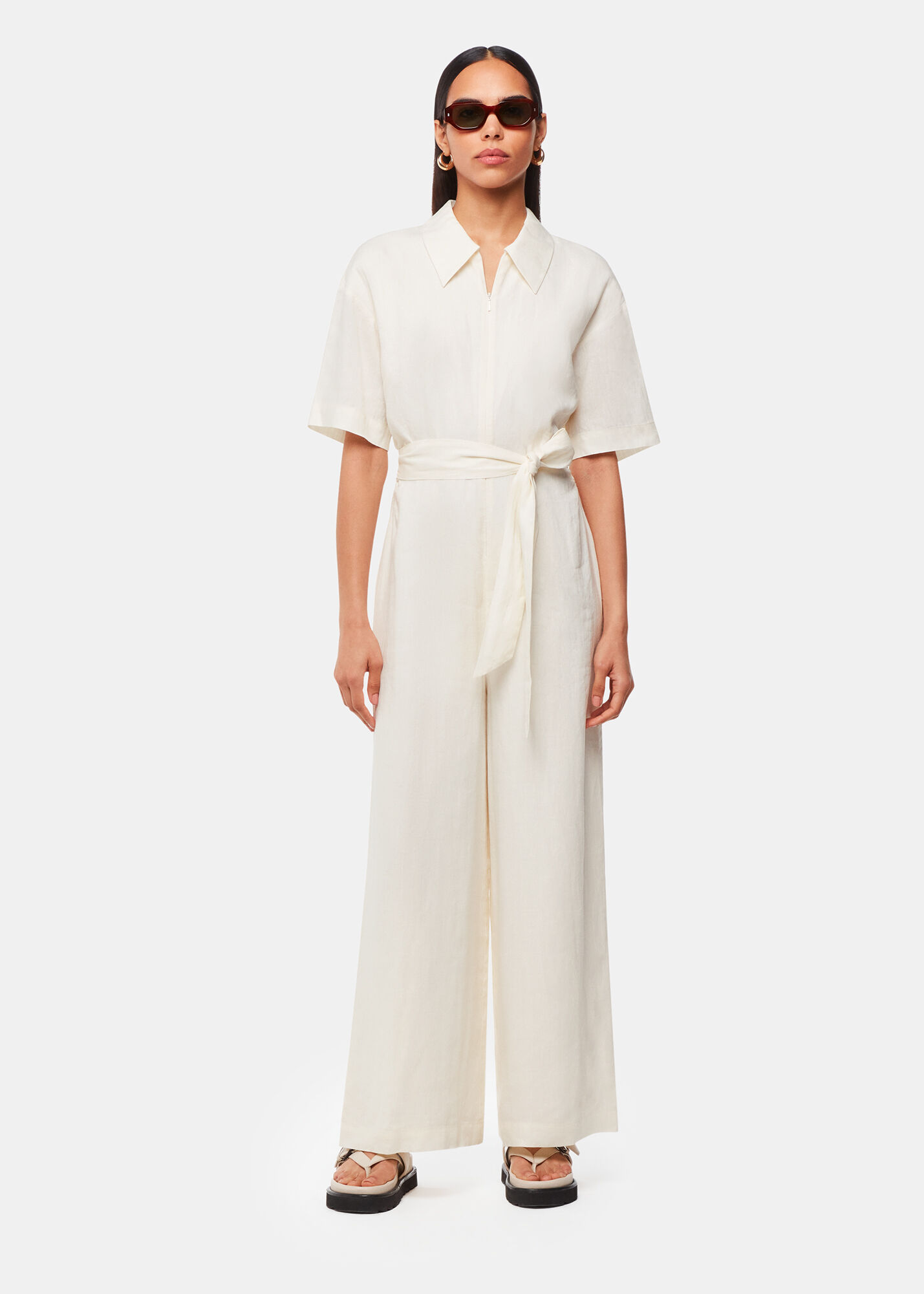 Ivory Giulia Linen Mix Jumpsuit