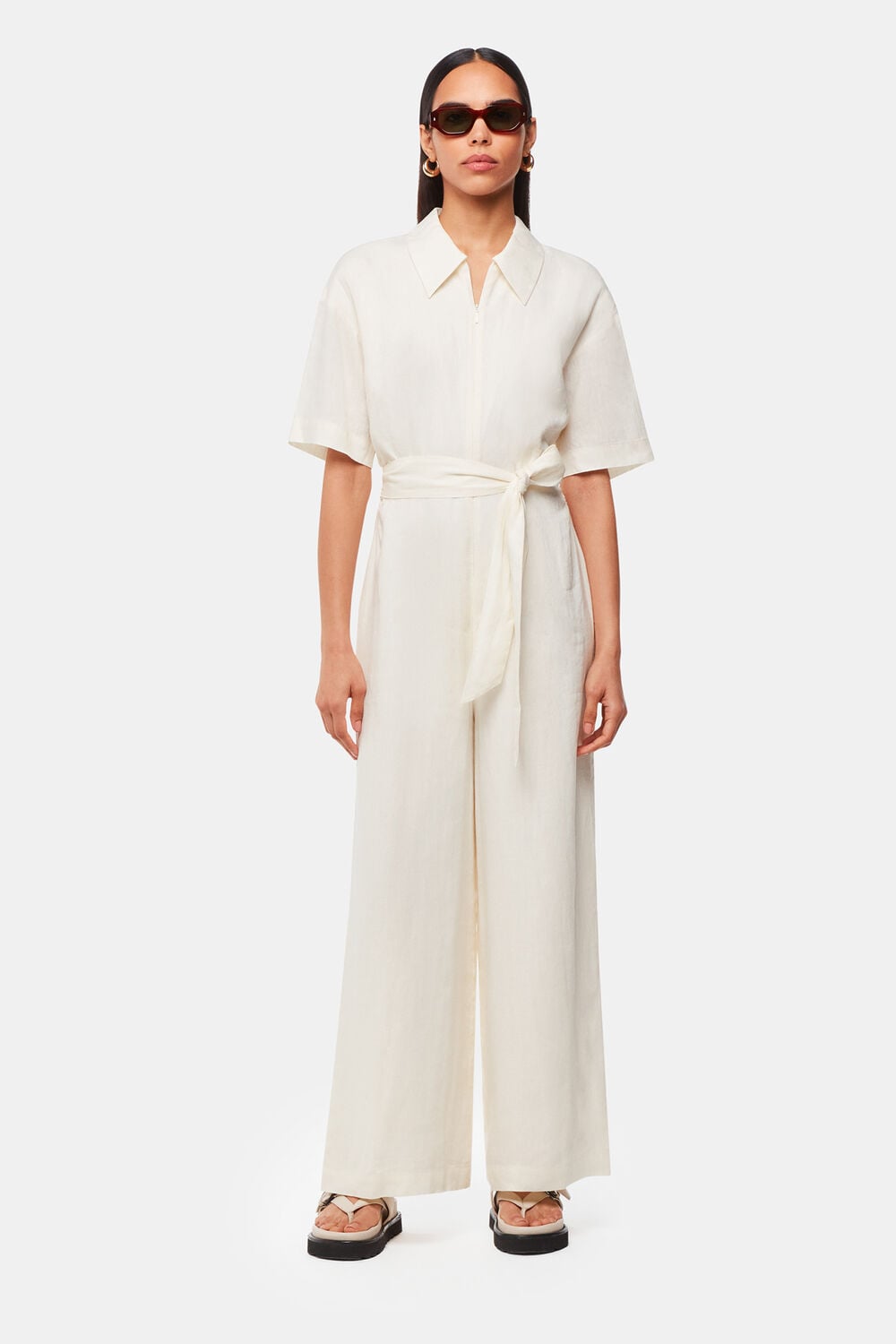 Ivory Giulia Linen Mix Jumpsuit