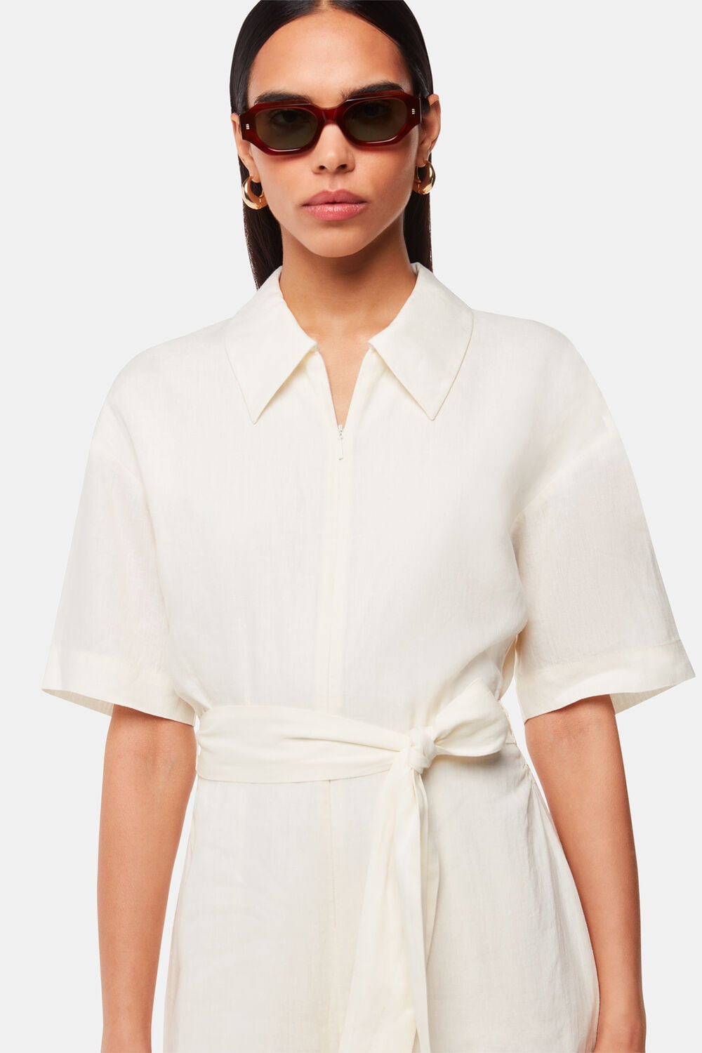 Ivory Giulia Linen Mix Jumpsuit