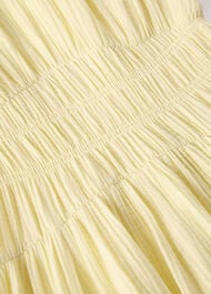 Shirred Cheesecloth Midi Dress