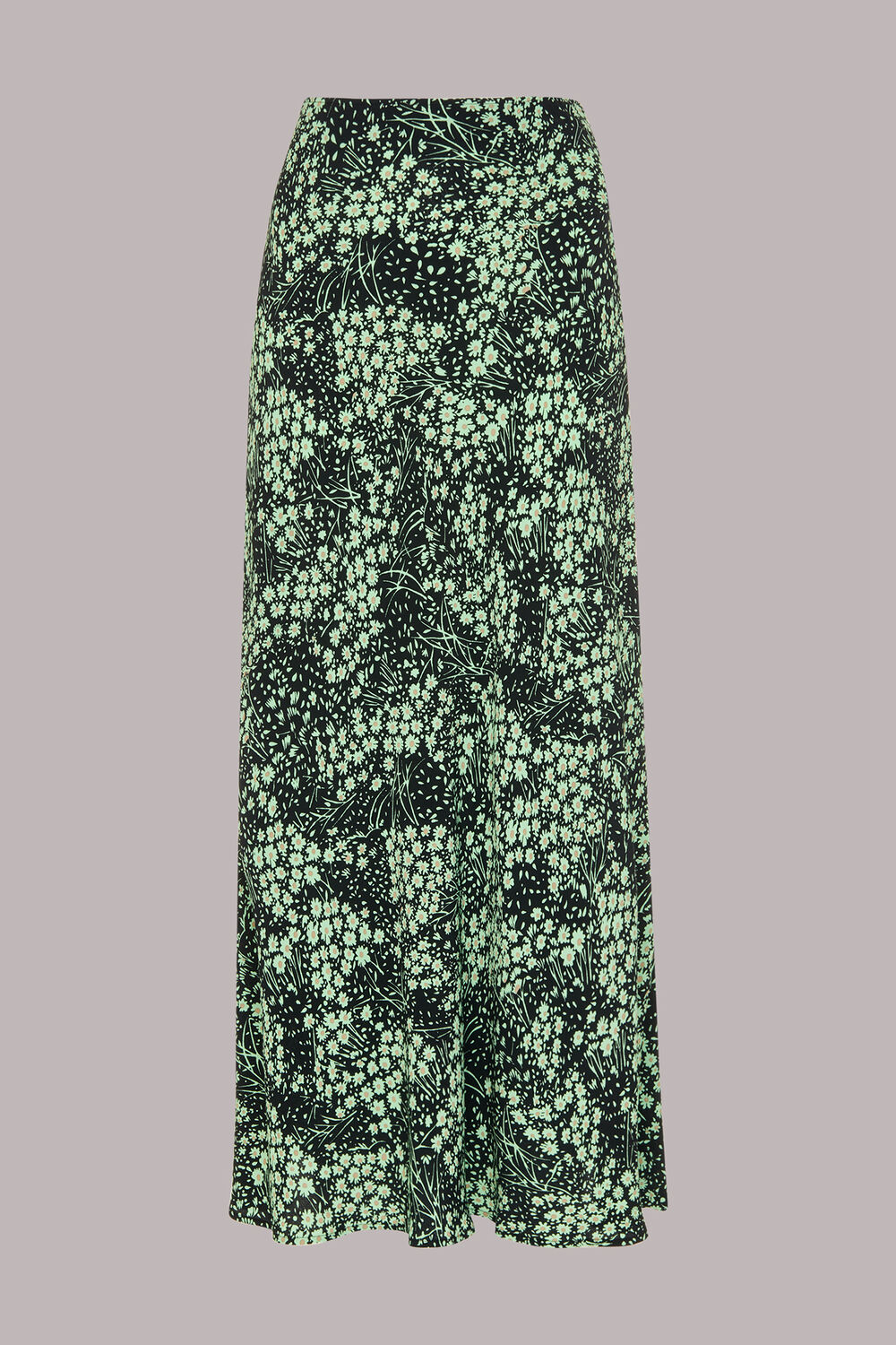 Green Daisy Meadow Bias Cut Skirt