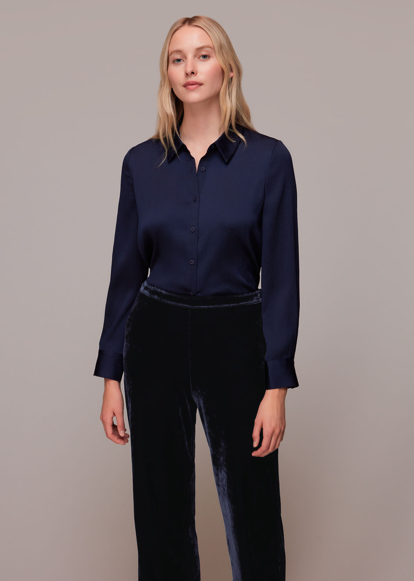 Velvet Wide Leg Crop Trouser