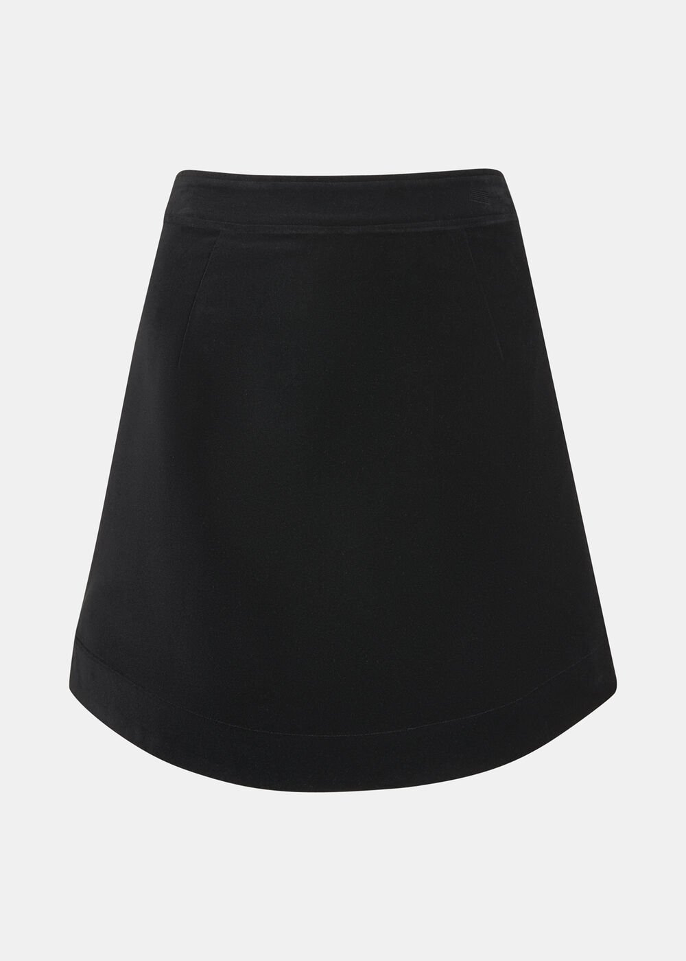 Petite Velvet Curved Hem Mini Skirt