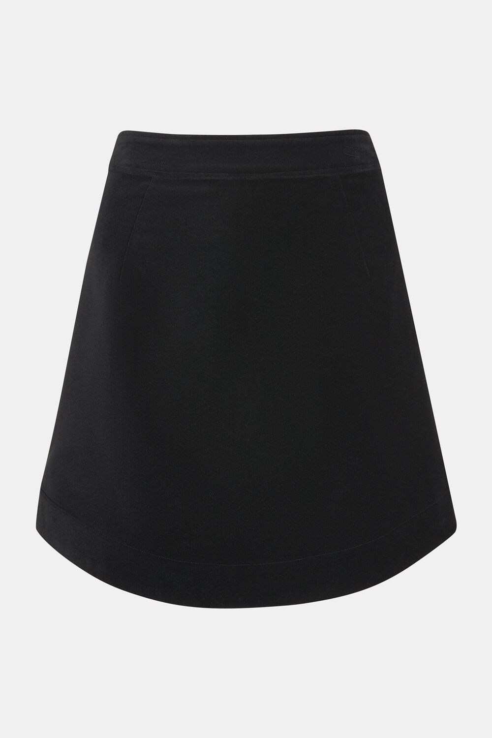 Petite Velvet Curved Hem Mini Skirt