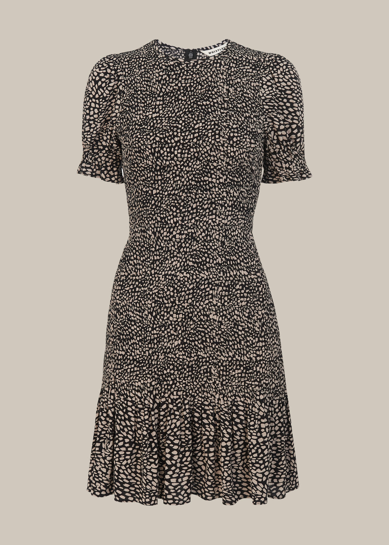 Yasmin Spot Shirred Dress