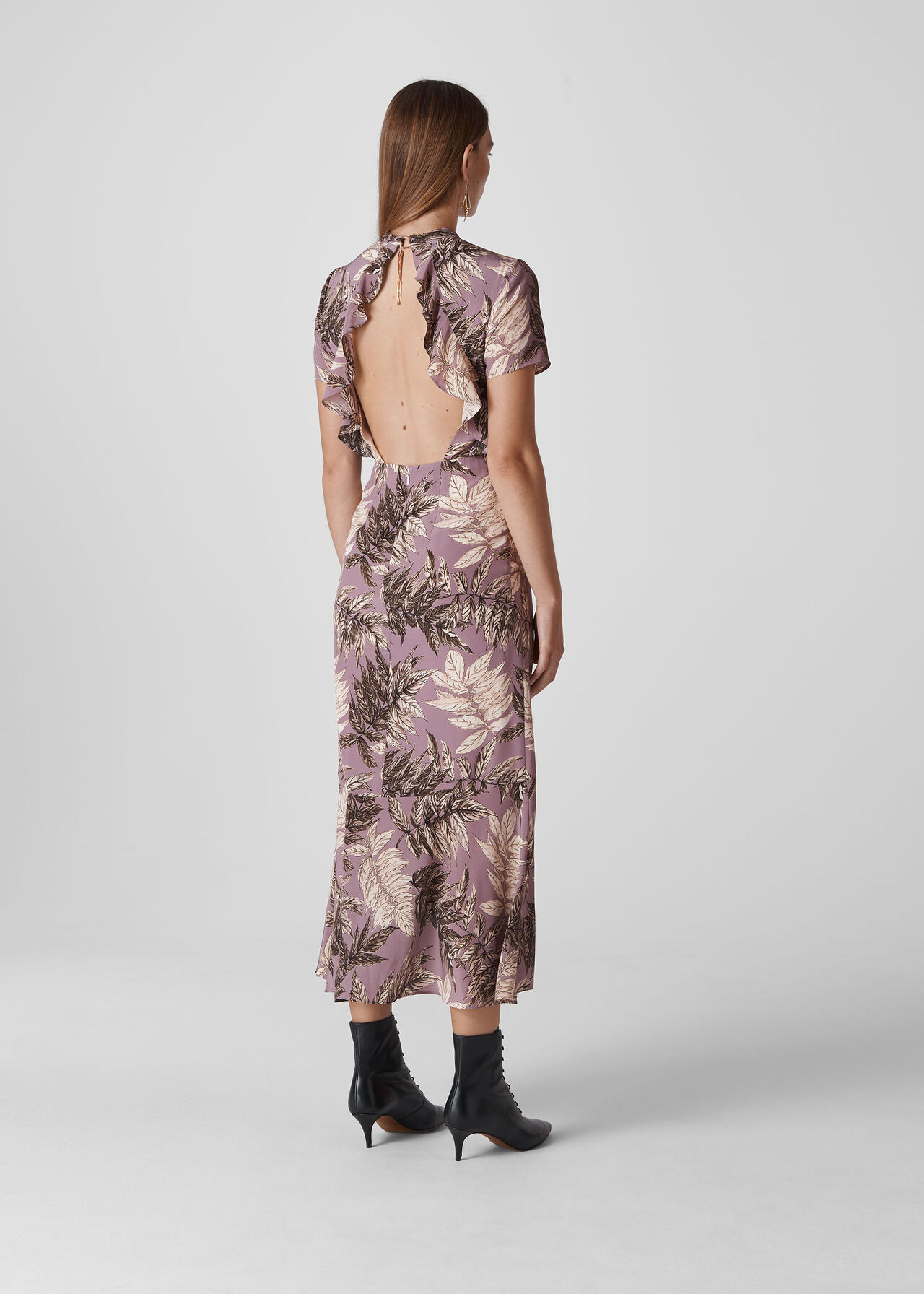 Arabella Floral SIlk Dress Lilac