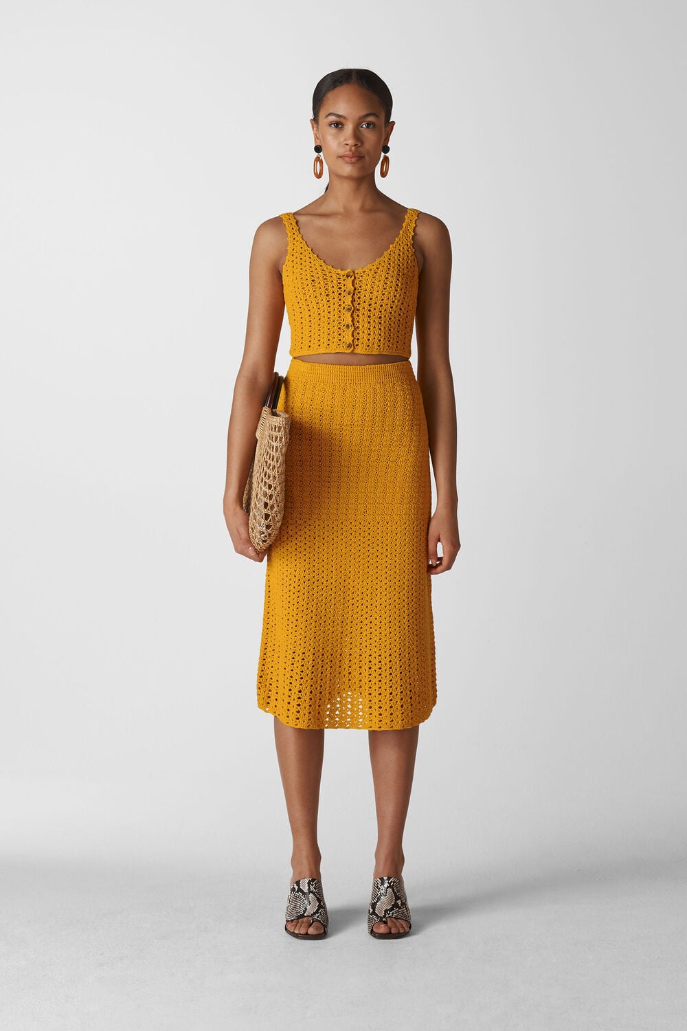 Hand Crochet Skirt Yellow