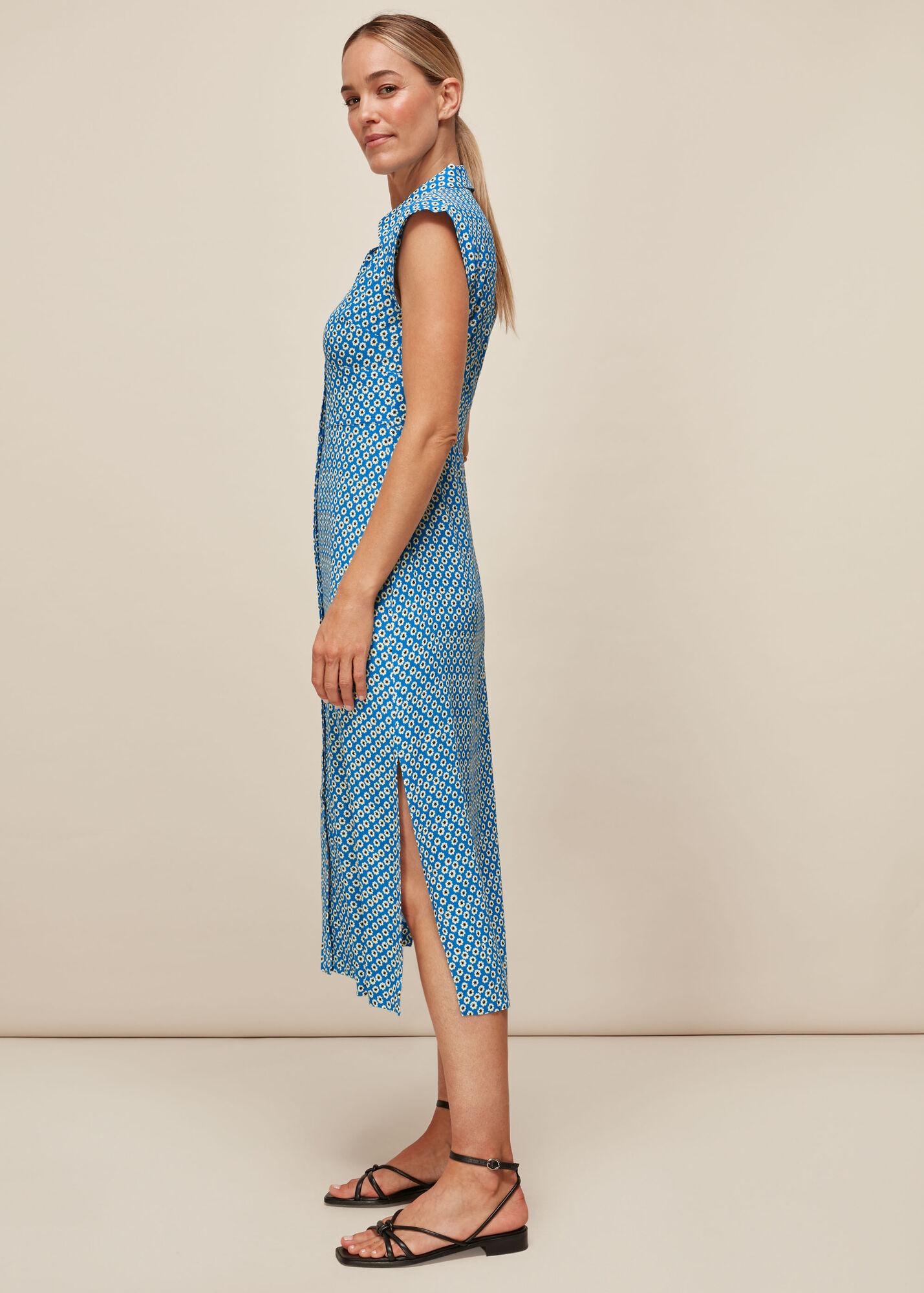 Blue/Multi Astrix Floral Blue Dress WHISTLES Whistles