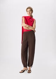 Cowl Neck Silk Drape Top