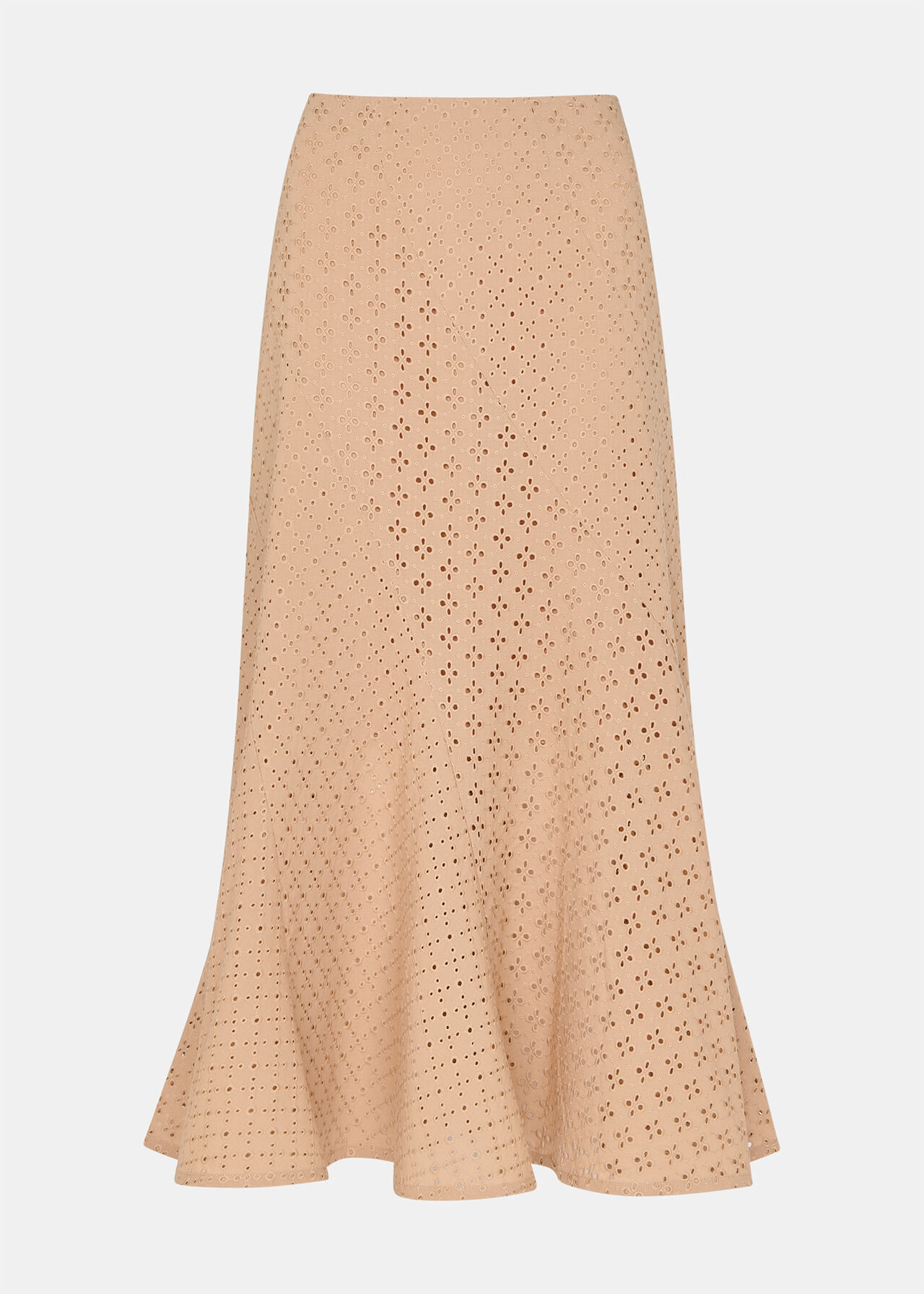 Cotton Broderie Midi Skirt