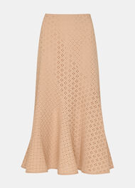 Cotton Broderie Midi Skirt