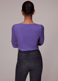 Ribbed Asymmetric V-Neck Top