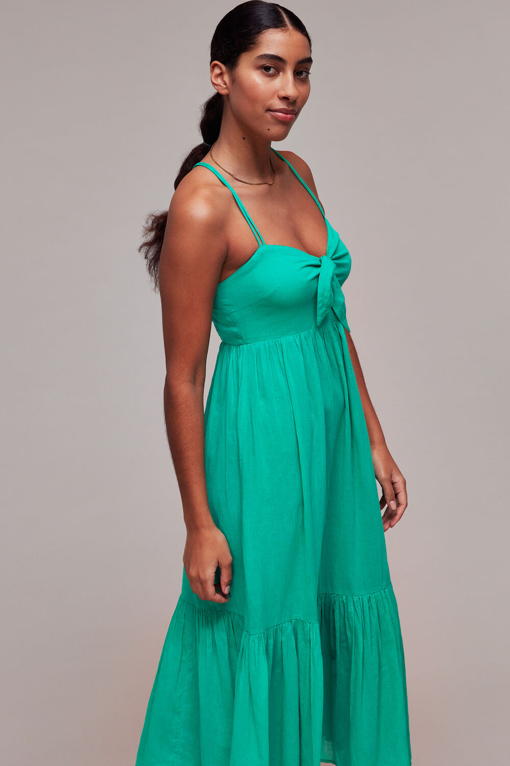 Green Tie Beach Dress