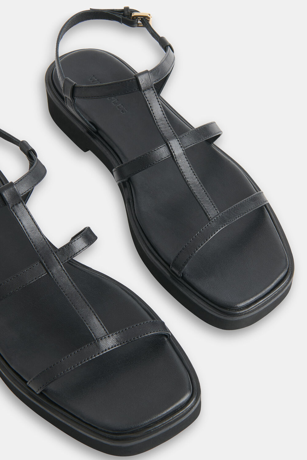 Black Dora Caged Square Toe Sandal