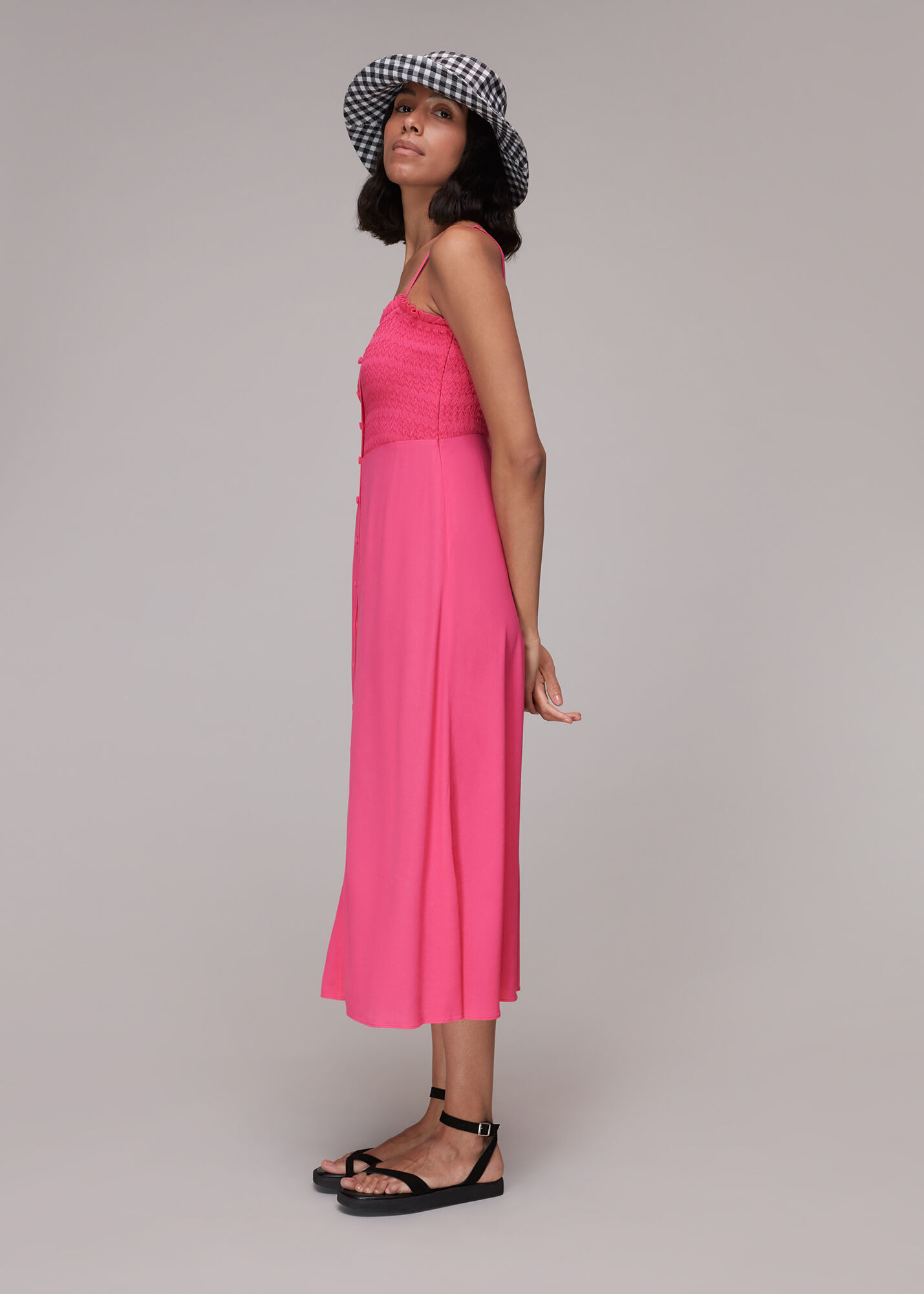 Pink Gracia Smocked Dress WHISTLES